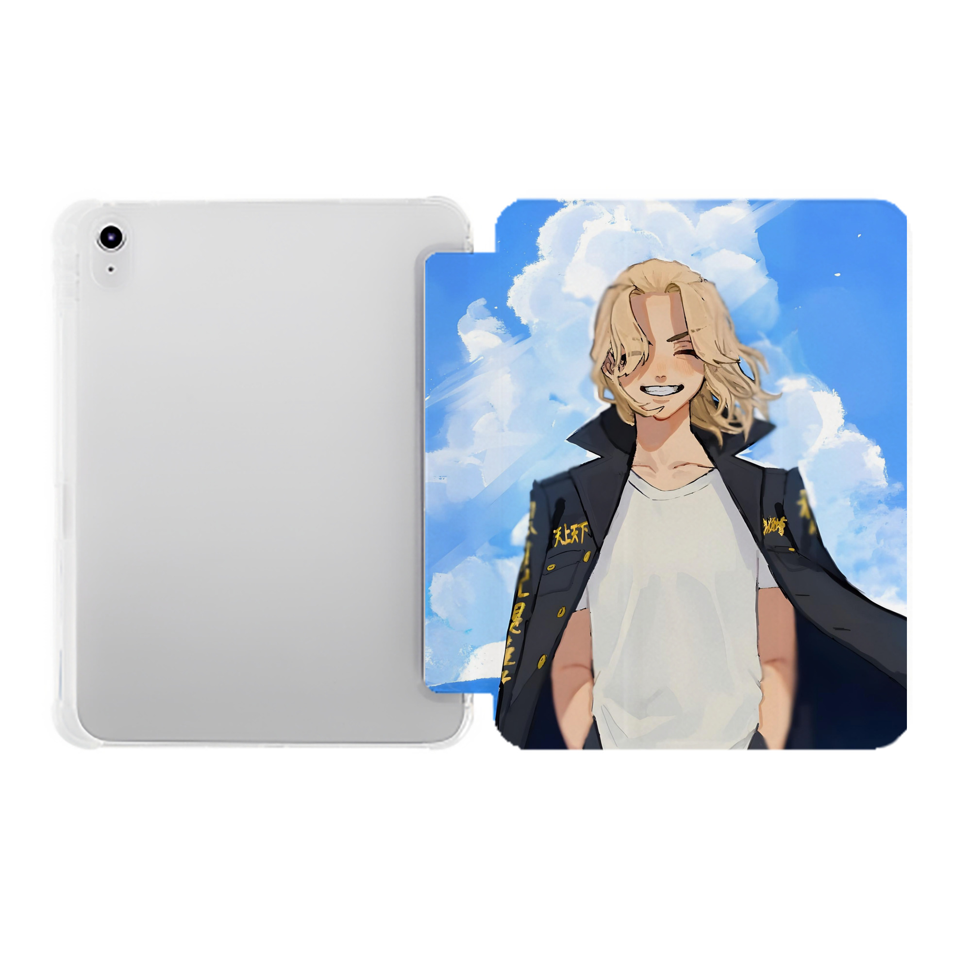 （画像用） 東京リベンジャーズ Tokyo Revengers IPad ケース ペン収納付き 三つ折りスタンド PUレザー×シリコン 対応機種9.5/10.5/10.9インチ